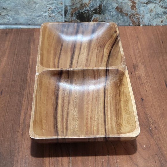 Divided Bowl Wood Handcrafted in Philippines for Beekman Home - Picture 12 of 13